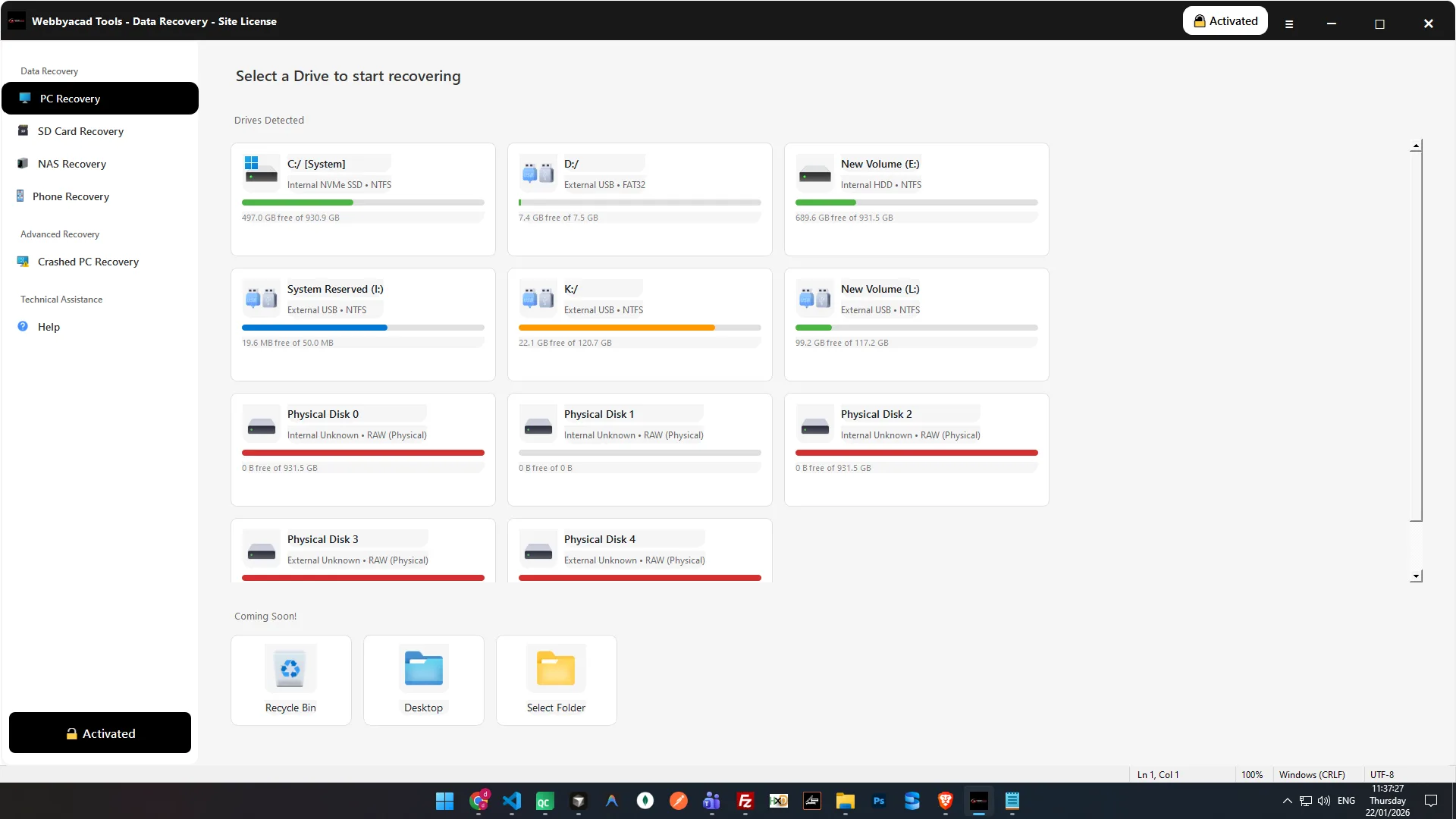 WebbyAcad Data Recovery Dashboard